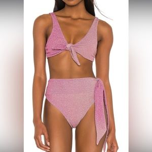 Beach Riot Ombré Fuchsia Shine Two Piece